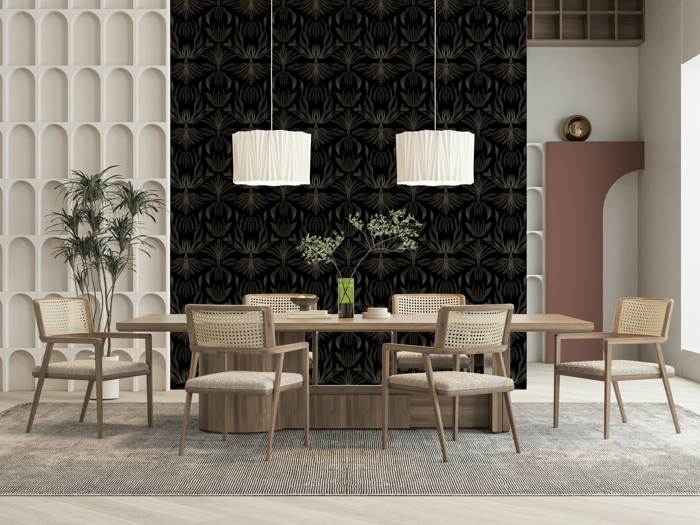 Bloomscape wallpaper with lush spring flowers adding a romantic, natural vibe.