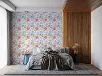 Painterly oil-painted flower wallpaper with textured brushstroke details.