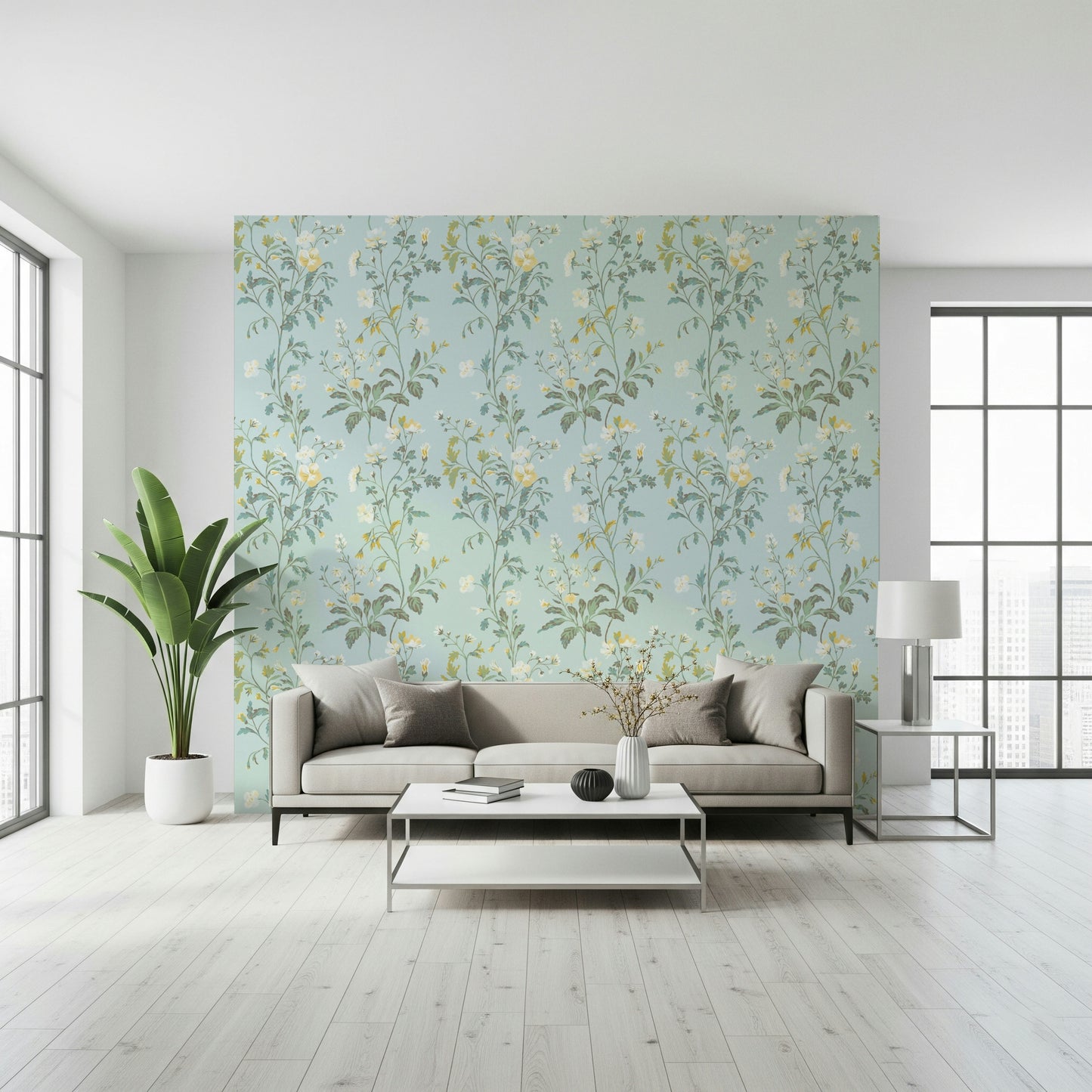 Floral Pastel Wall Décor – Dreamy pastel-colored leaves and blooms for a gentle, stylish feature wall.