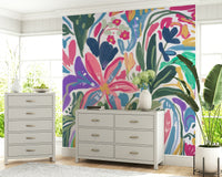 Floral Paradise Wall Mural – Vibrant bloomscape featuring radiant flowers and soft background for a refreshing look.