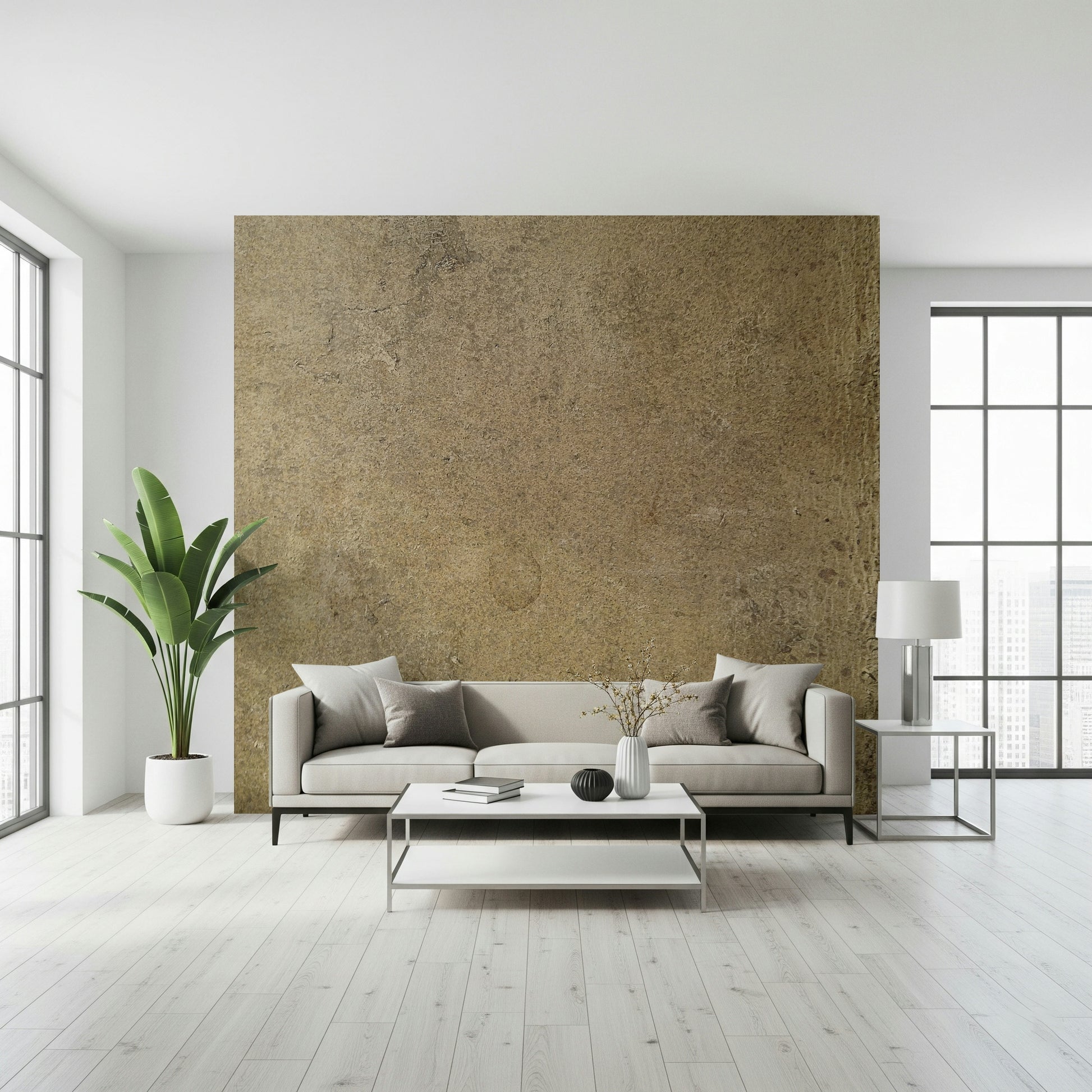 Faux Leather Texture Mural – Realistic aged chamois leather finish bringing luxury and depth to interiors.