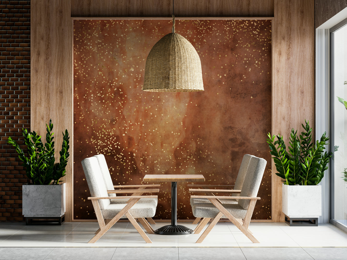Burning Galaxy Wallpaper – Dynamic cosmic design with glowing red-orange hues for a modern, striking feature wall.