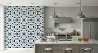 Triangles Composition Blue Wallpaper — modern design in soothing blue and neutral tones.