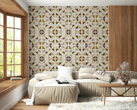 Triangles Composition Warm Wallpaper with balanced geometric shapes and inviting earthy hues.