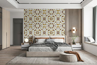 Modern warm-toned wall mural — triangles arranged in a harmonious geometric pattern for elegant interiors.