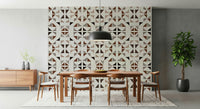 Triangles Composition Wood Wallpaper with layered wooden textures creating a 3D geometric effect.