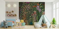 Enchanted Foliage Wall Mural featuring vibrant Strelitzia plants in a lush garden setting.