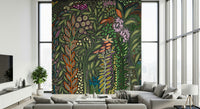 Enchanted Foliage – Strelitzia Garden Wall Mural — colorful tropical plants for a lively interior.