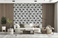 Monochrome Staring Eyes Wall Mural — edgy black-and-white eye design for modern interiors.