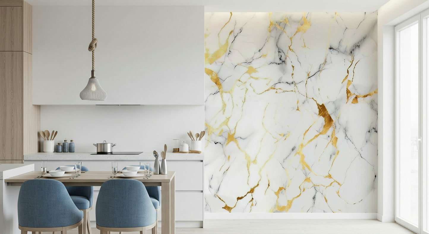 Gilded Marble Swirl Wall Mural -2566702