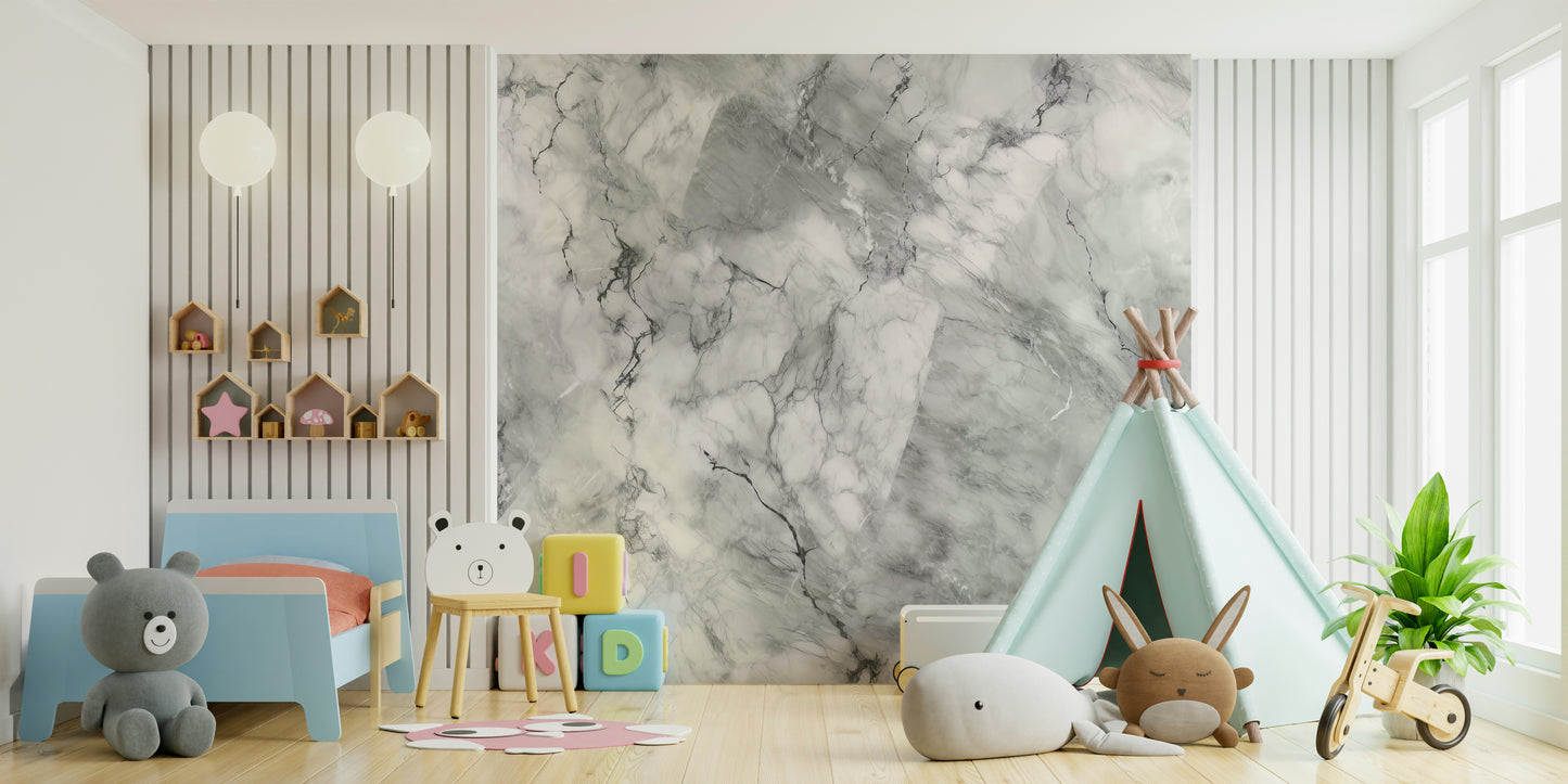 Gray Marble Veins Wallpaper — luxurious gray marble textures with natural veining patterns.