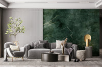 Wall mural with emerald green marble swirls creating a sophisticated, dynamic look.