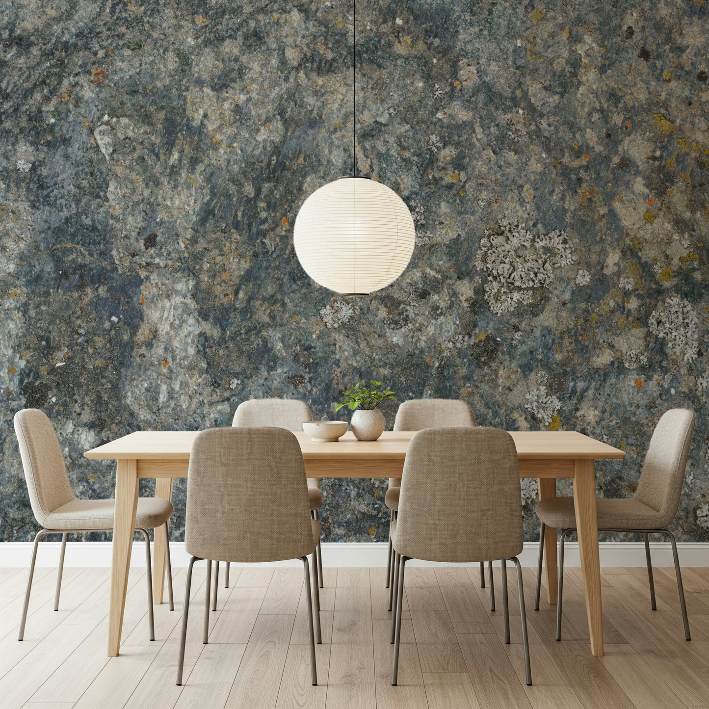 Stone-inspired wallpaper showcasing smooth, whisper-like textures and muted hues.