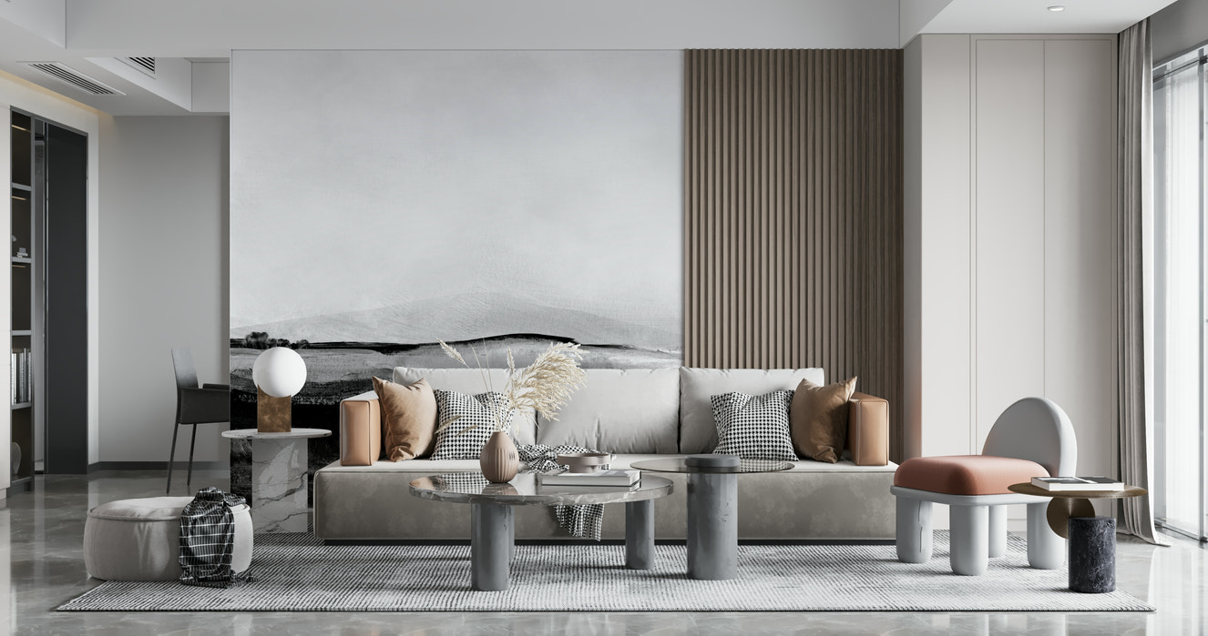 Grayscale Hills Wall Mural -2492353