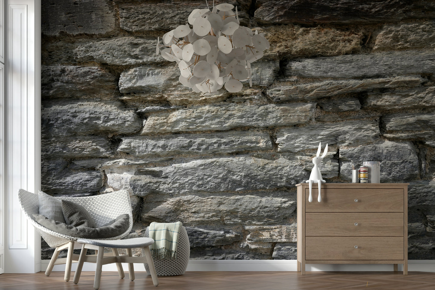 Gray Stone Wall Texture Wall Mural -2566578