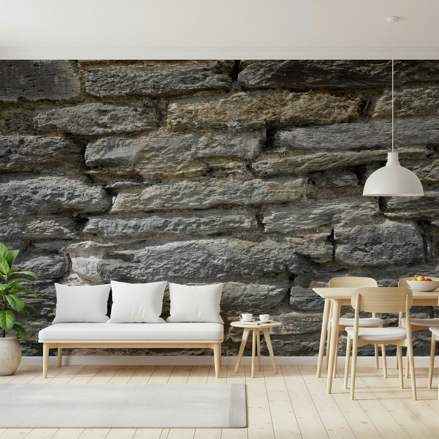 Gray Stone Wall Texture Wall Mural -2566578