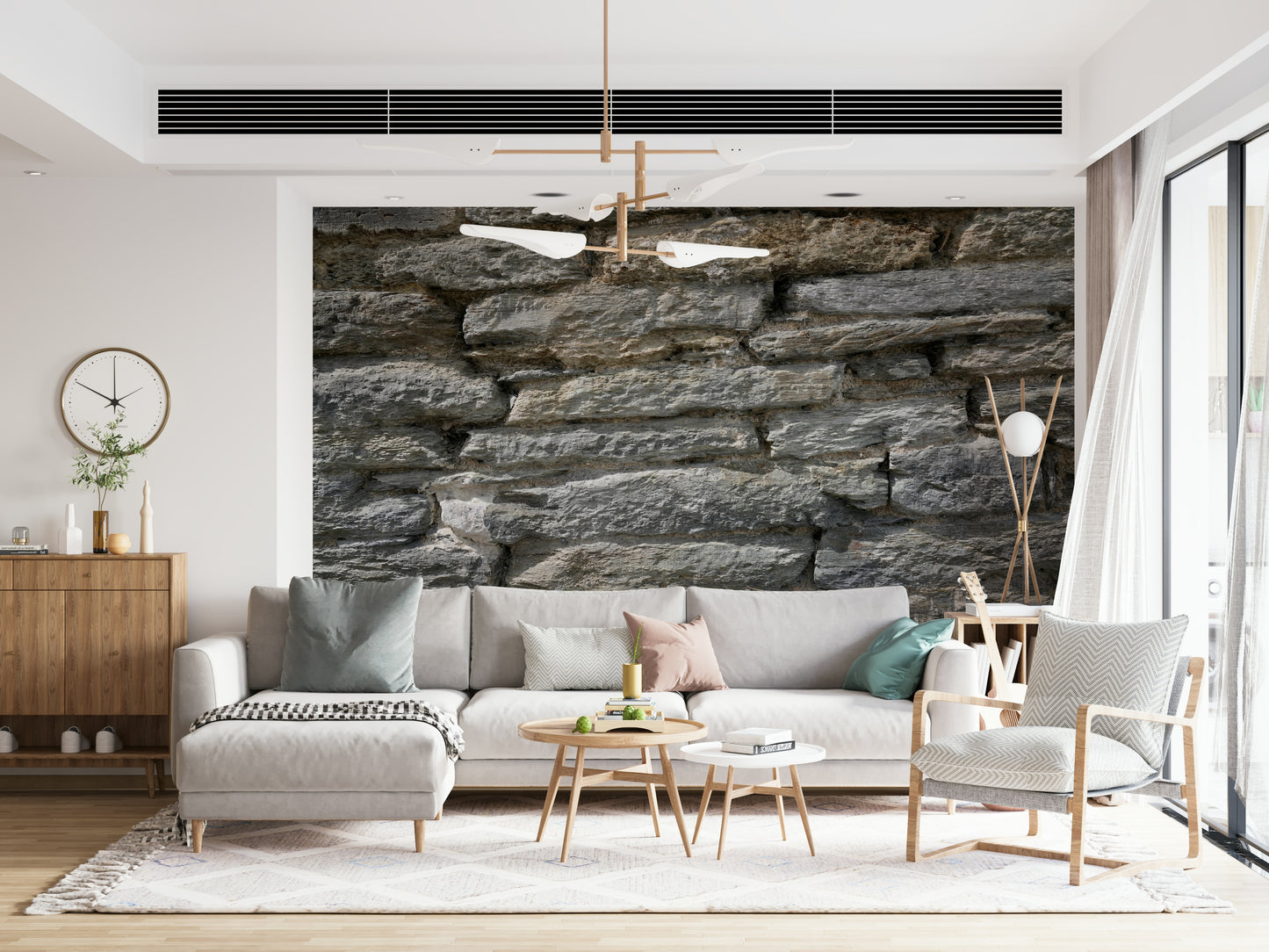 Gray Stone Wall Texture Wall Mural -2566578