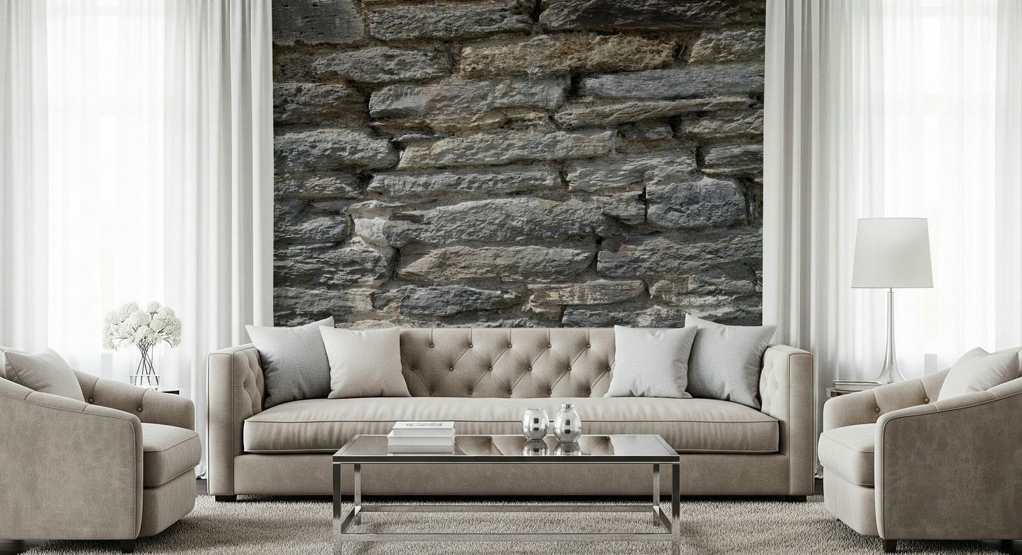 Gray Stone Wall Texture Wall Mural -2566578