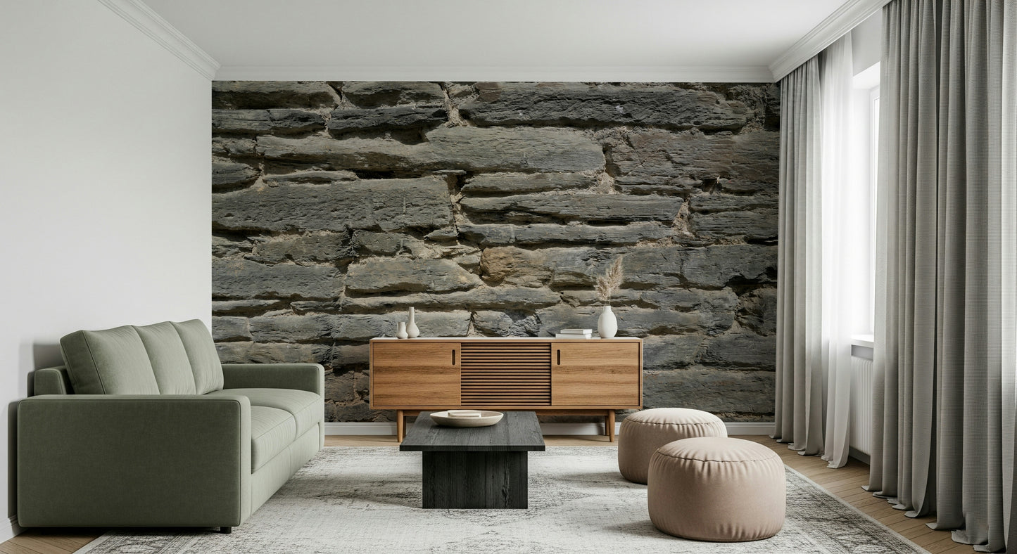 Grey Stone Layers Wall Mural -2566575