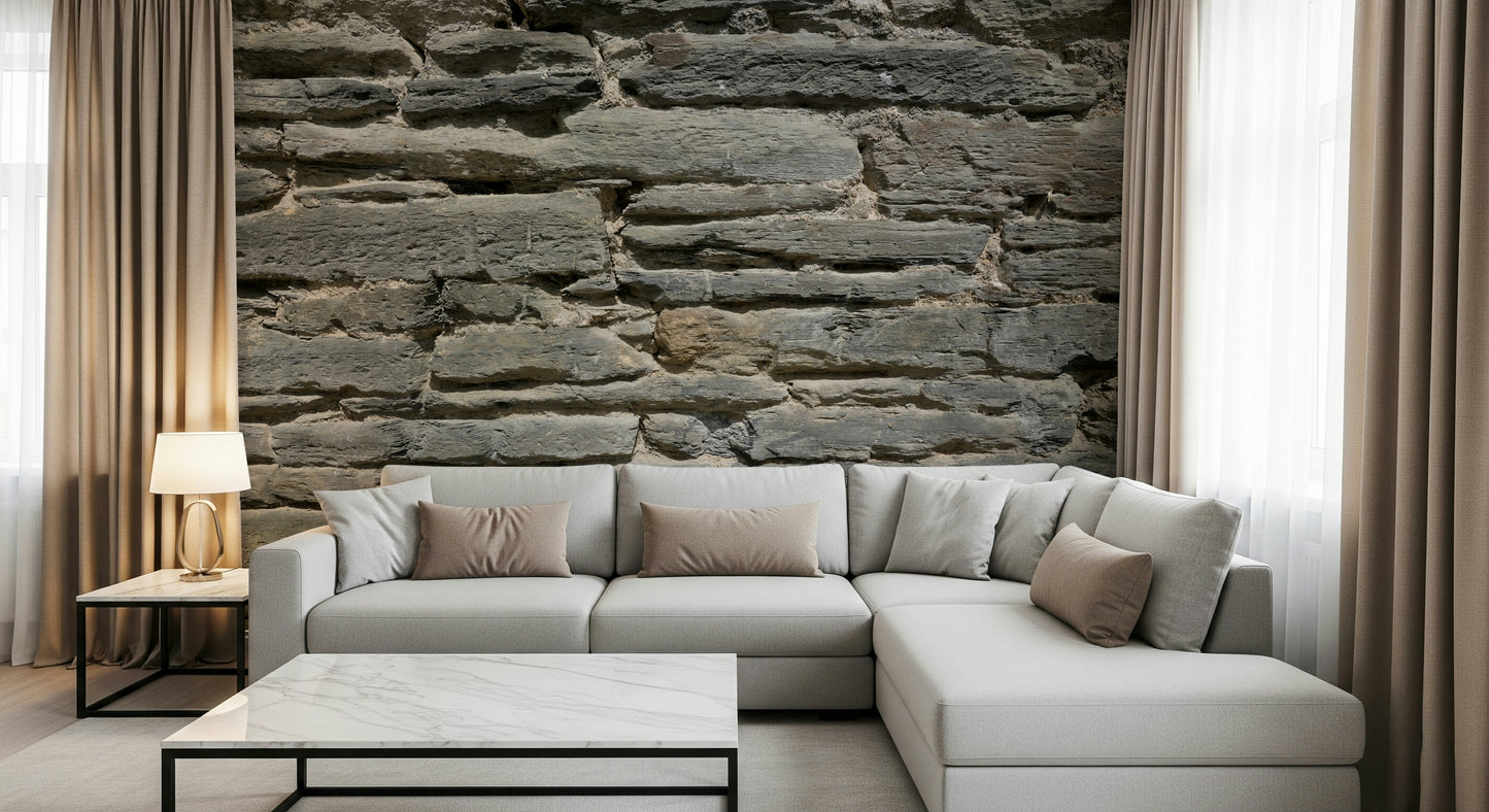 Grey Stone Layers Wall Mural -2566575