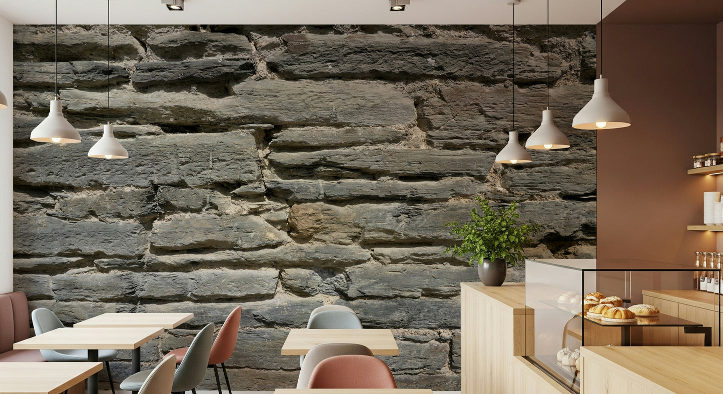 Grey Stone Layers Wall Mural -2566575