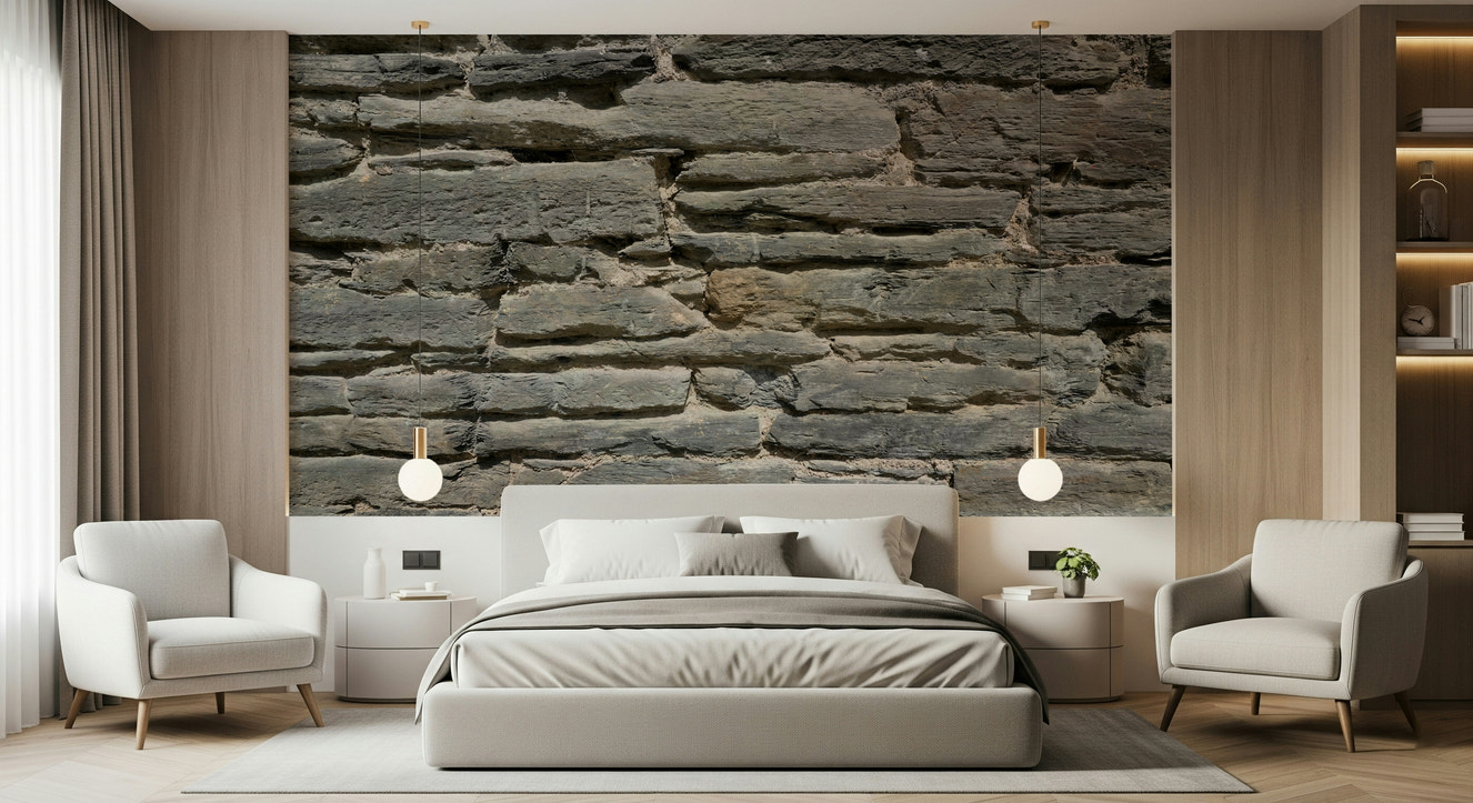 Grey Stone Layers Wall Mural -2566575