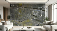 Textured mural with fissured stone surfaces for contemporary, industrial, or rustic-style interiors.