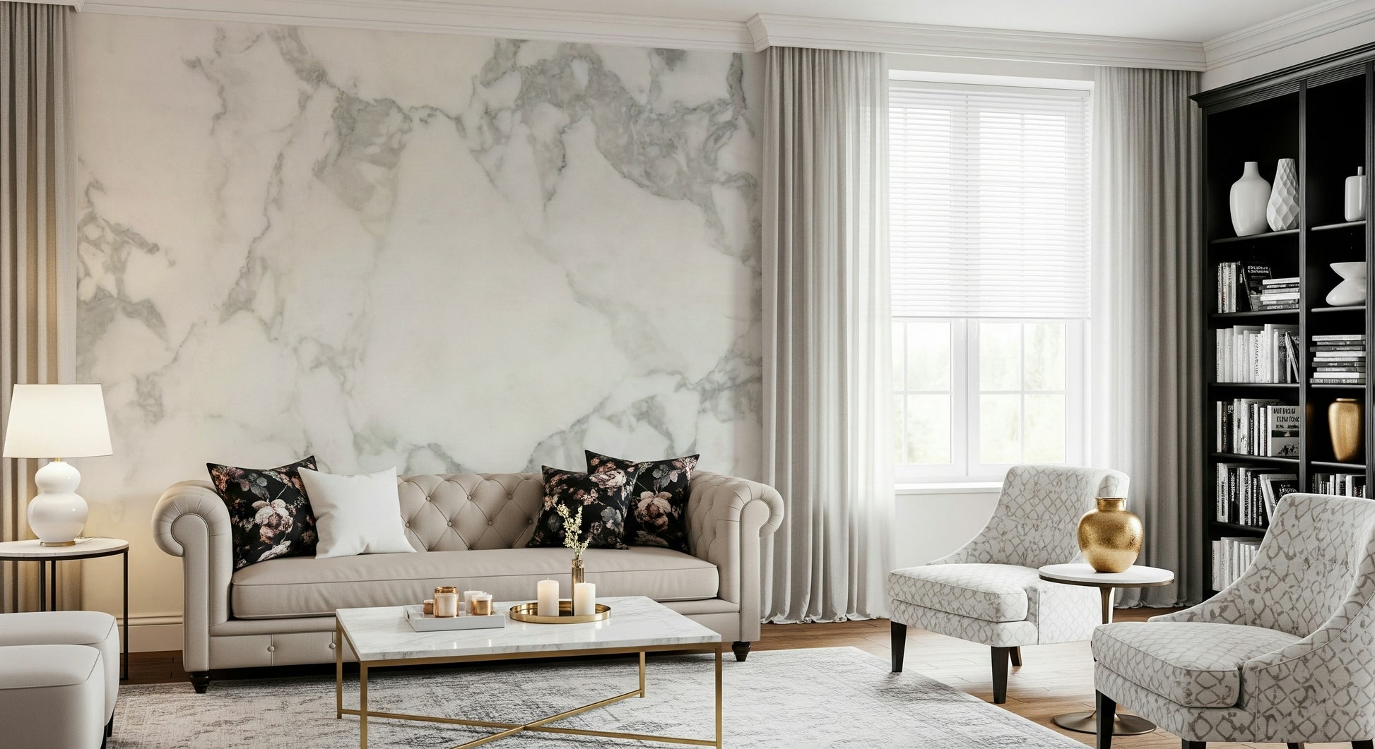 Wall mural showcasing stone effect textures in neutral tones for modern or industrial décor.
