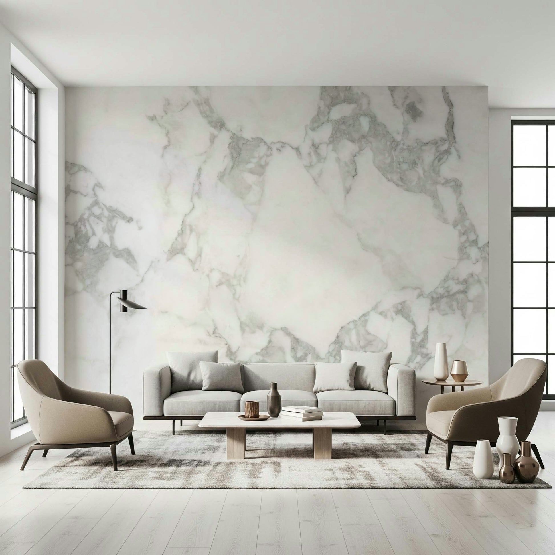 Decorative wall mural combining stone effect patterns and neutral hues for stylish, timeless interiors.