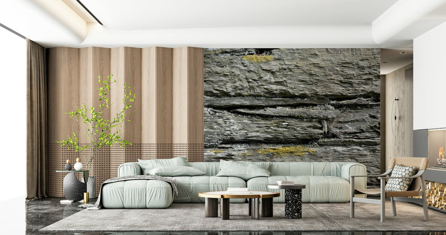 Decorative wallpaper mural blending natural stone layers with subtle color variations for timeless interiors.