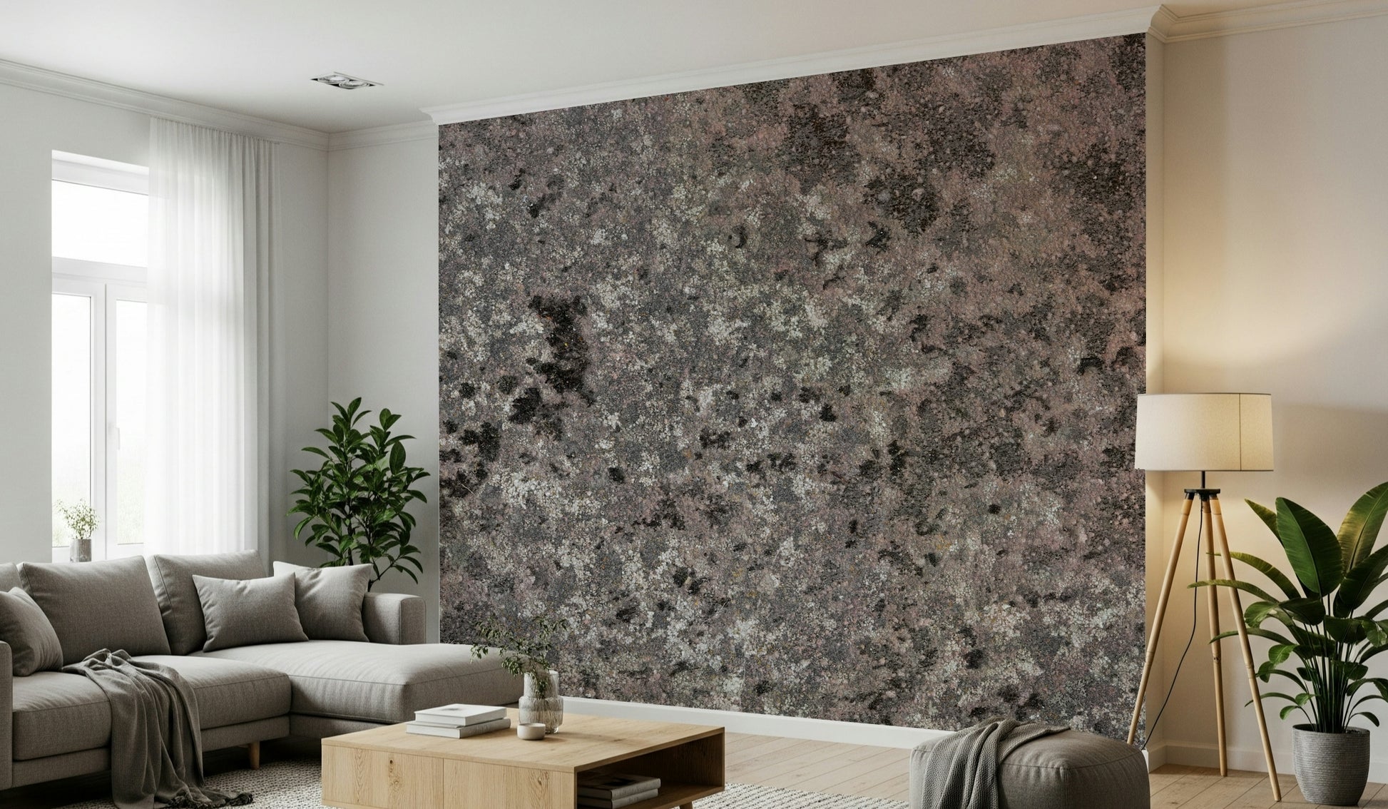 Lichen Bloom Wall Mural blending layered natural textures and earthy hues to create a serene, natural accent wall.