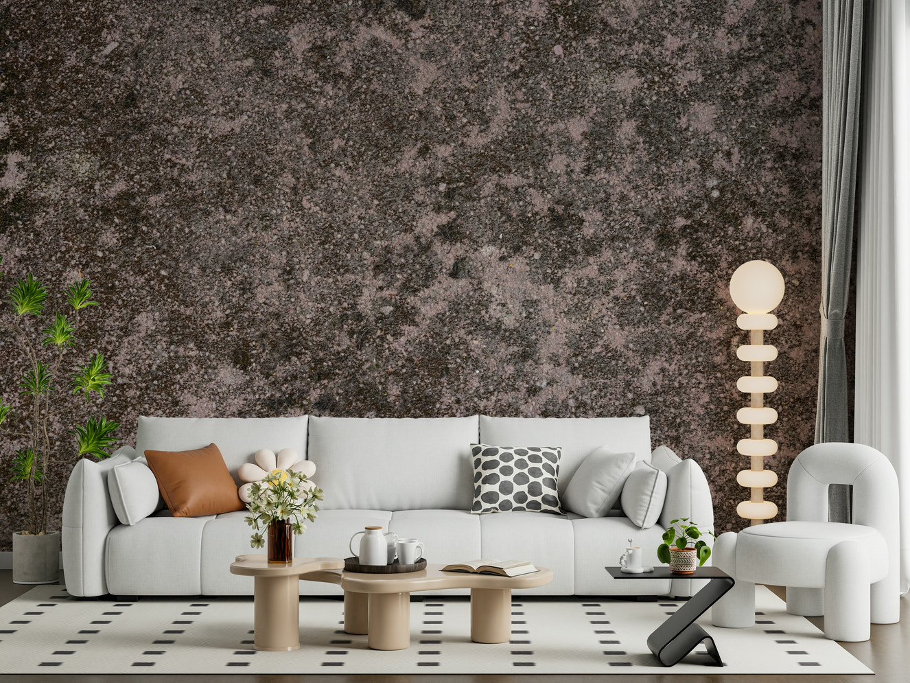 Mottled Earth Wall Mural featuring layered earthy textures in warm neutral tones for rustic and natural interiors.