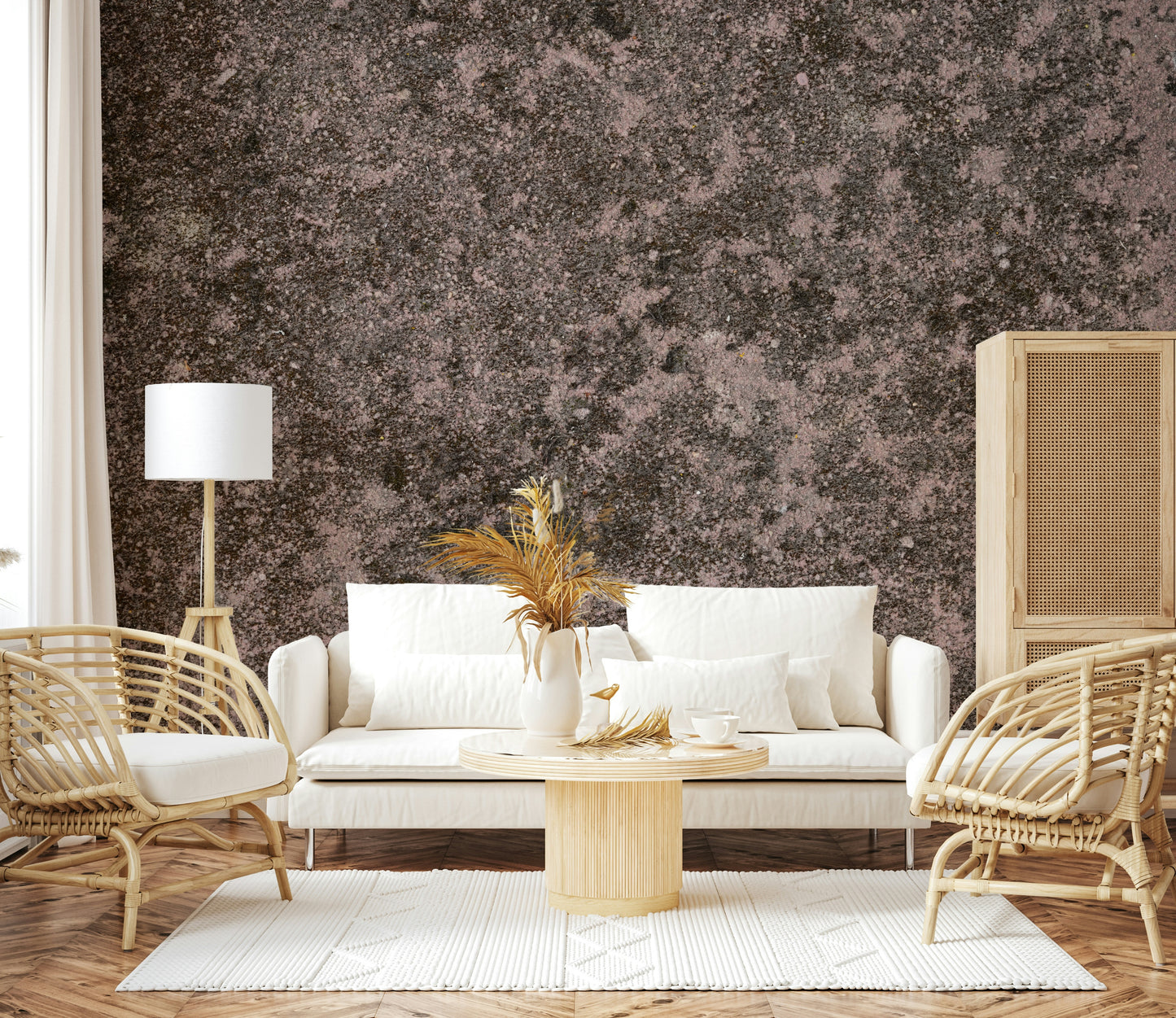 Mottled Earth Wall Mural with organic textures and warm natural tones for timeless interior design.