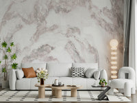 Decorative marble wallpaper mural combining rose quartz tones and subtle texture for sophisticated interiors.