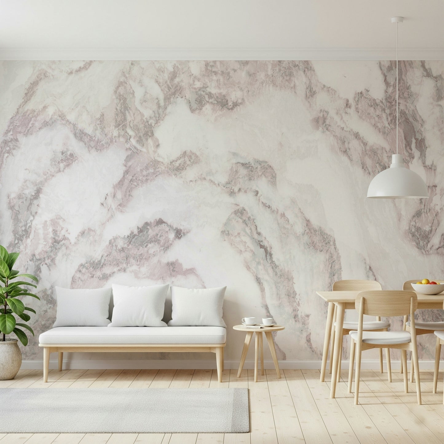 Rose Quartz Marble wallpaper mural adding depth, elegance, and natural beauty to bedrooms, offices, or lounges.