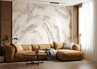 Wall mural featuring soft pink marble with flowing veining for timeless, luxurious décor.