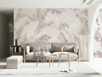 Rose Quartz Marble Wall Mural creating a refined, elegant backdrop with natural marble aesthetics.
