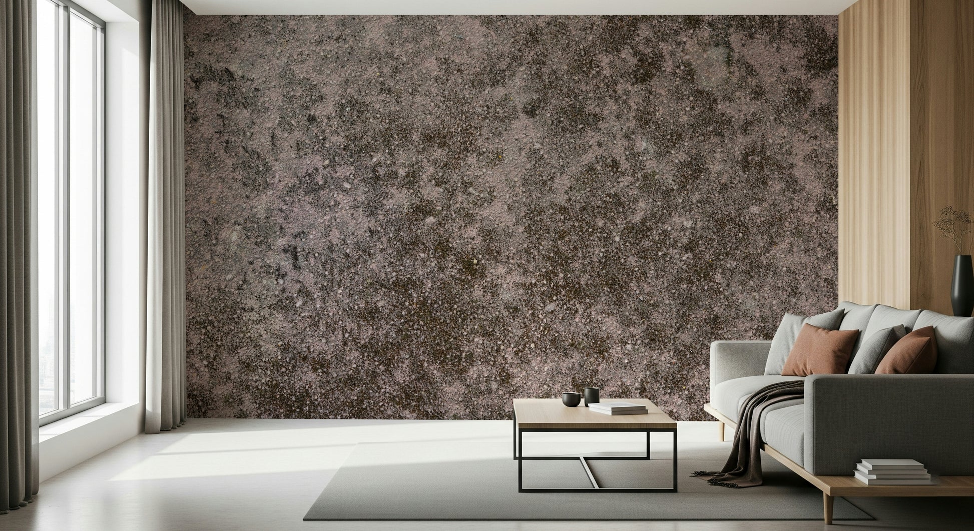 Grunge Finish Wall Mural blending distressed, layered textures with neutral tones for edgy, timeless décor.