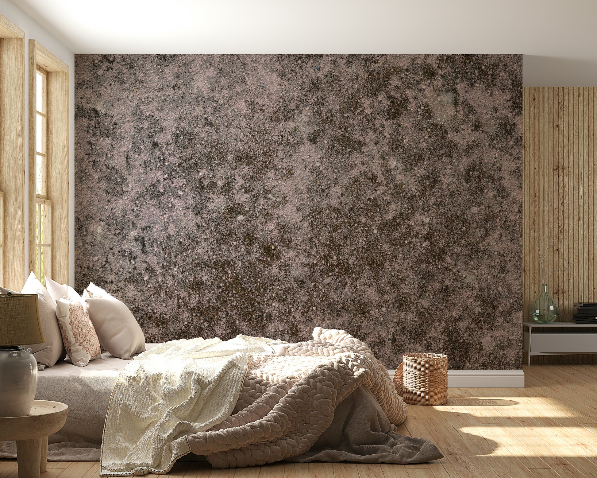 Decorative wall mural with weathered surfaces and raw textures for bold, artistic interiors.
