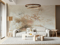 Decorative wall mural blending soft gradients and abstract canvas textures for tranquil living spaces.