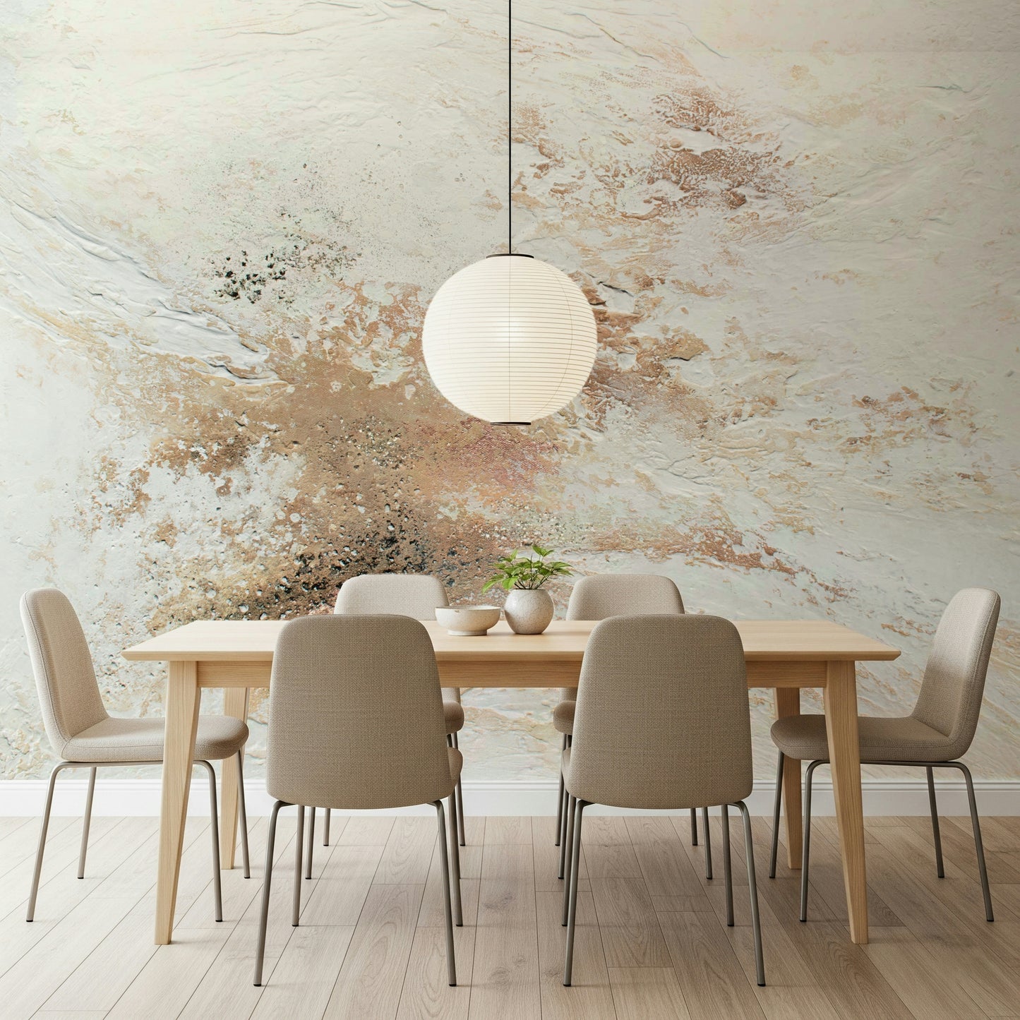 Ethereal canvas wallpaper mural adding subtle depth, movement, and artistic flair to bedrooms or offices.