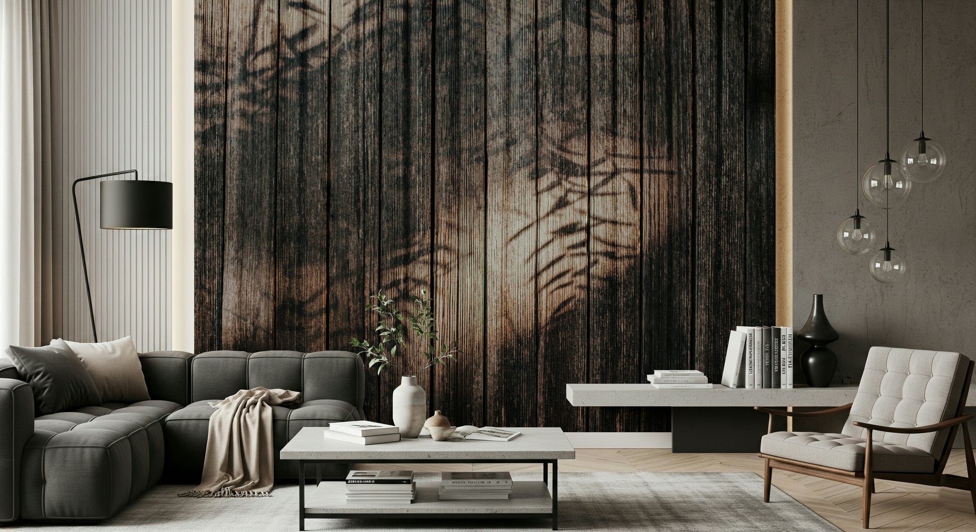 Wall mural featuring smooth, ethereal wood patterns for minimalist, modern, or contemporary interiors.