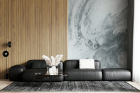 Wall mural with shimmering silver swirls and subtle texture for modern, contemporary interiors.