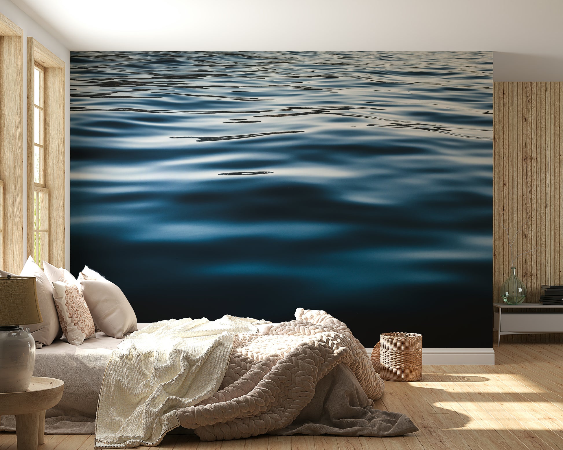 Deep Blue Waters Wall Mural featuring rich, deep blue ocean waves for serene, coastal-inspired interiors.