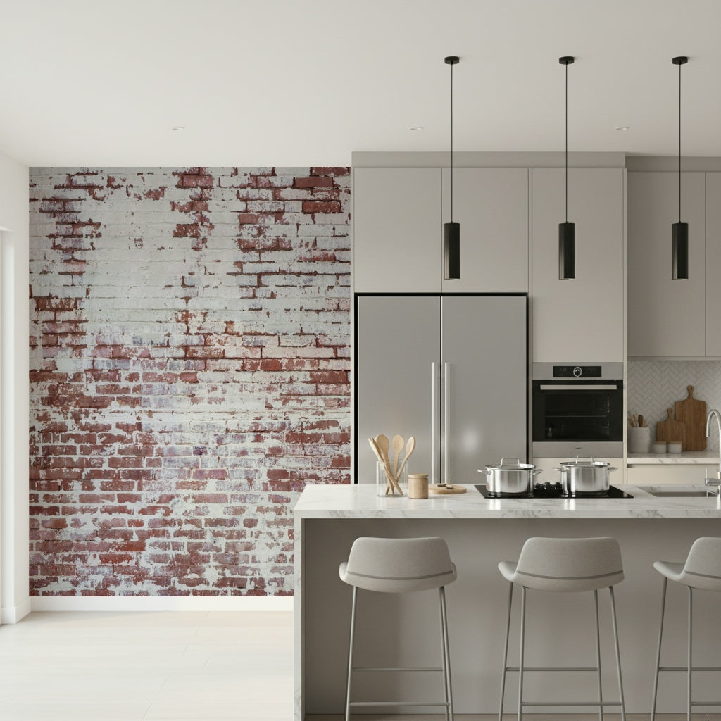 Wall mural featuring decayed brick textures for lofts, studios, or modern industrial-style décor.