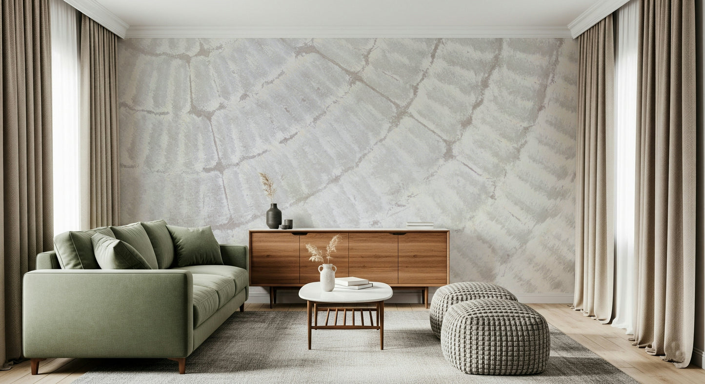 Neutral-toned wall mural featuring delicate textures for serene, stylish living rooms or offices.