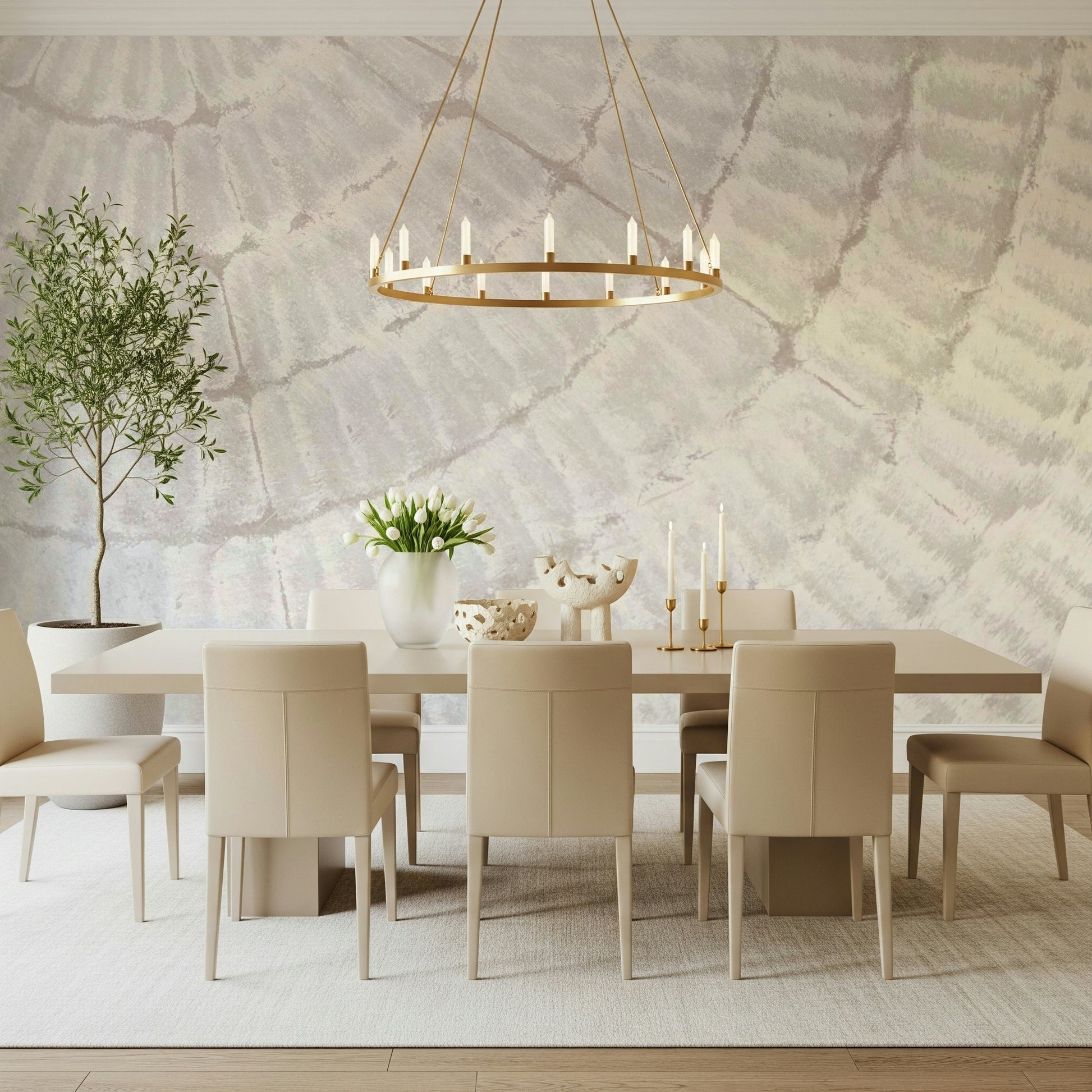 Wall mural showcasing whisper-light textures for minimalist, modern, or contemporary décor.