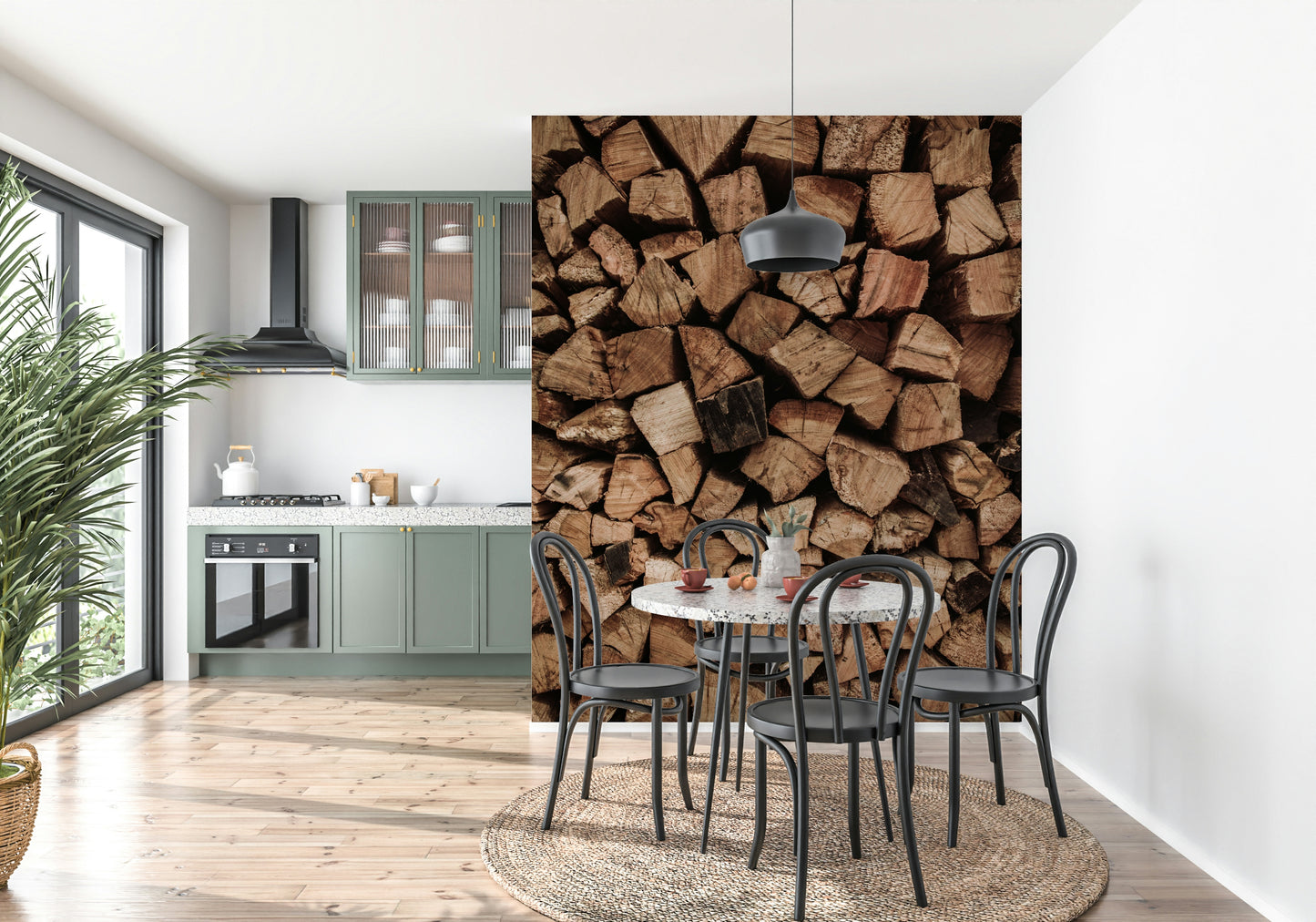 Woodpile Texture Wall Mural -2226414