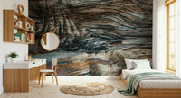 Wall mural with realistic eucalyptus bark textures adding depth and natural character to living spaces.