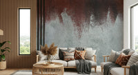 Gritty Fade wallpaper mural blending neutral tones and weathered effects for a modern rustic look.